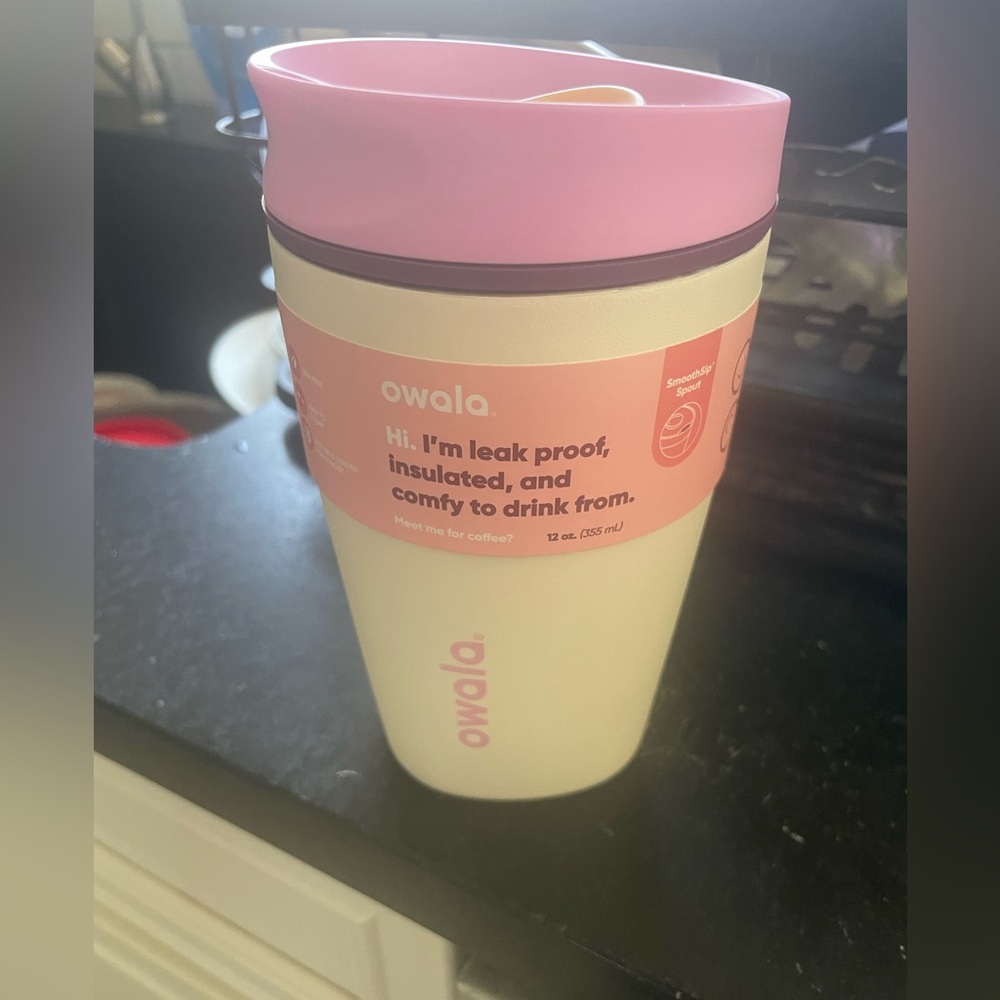 owala Insulated Travel Mug - Pink & Cream